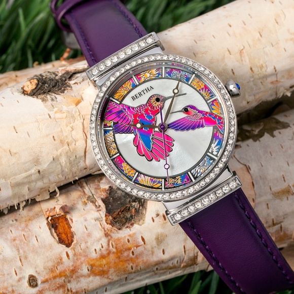 Custom Mother of Pearl Hummingbird Dial Watch main image 2